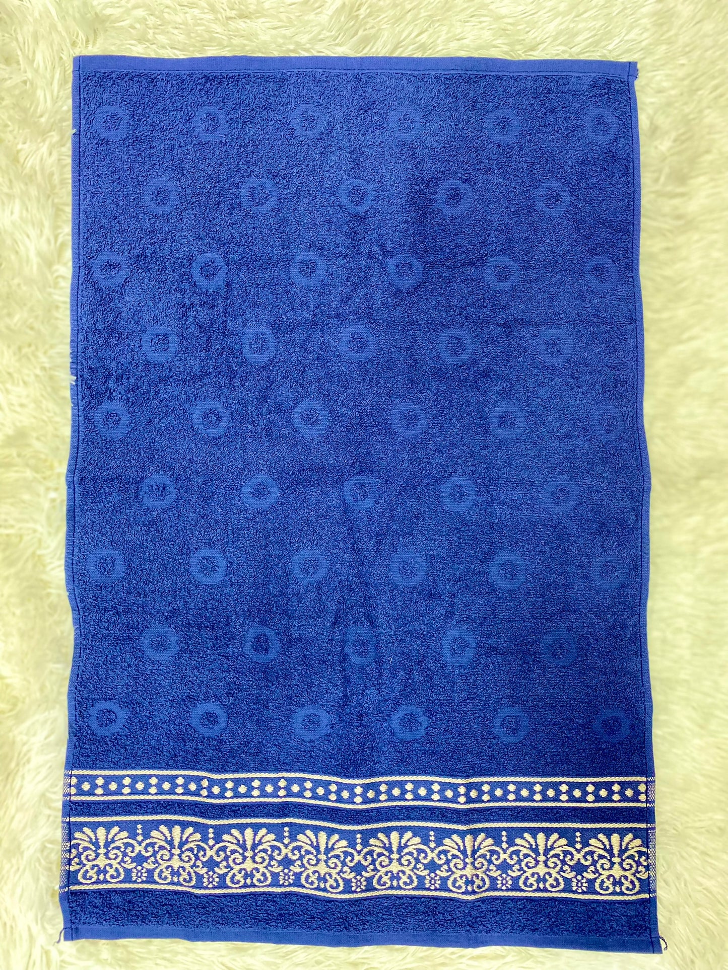 Toalha de banho, azul marinho, 150 x 0.75, 100% algodão, arabesco