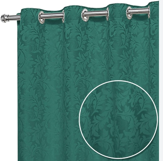 Cortina Jacardi, Verde Jade, tamanho 2.60 X 1.60