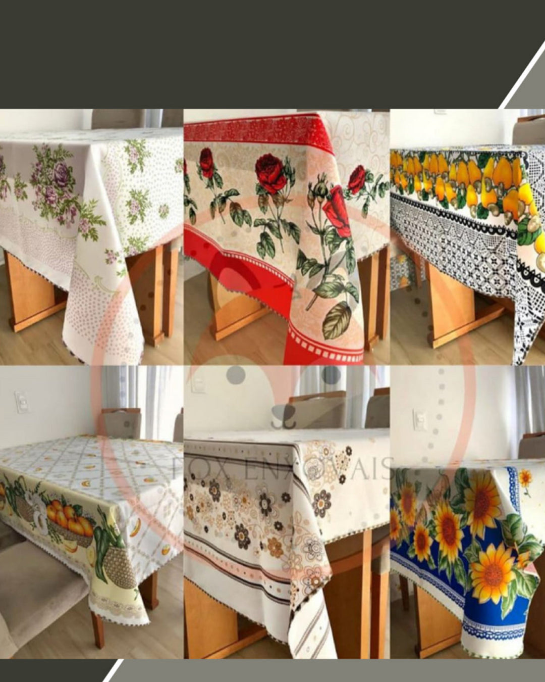 Forro de mesa, estampado, para 8 cadeiras