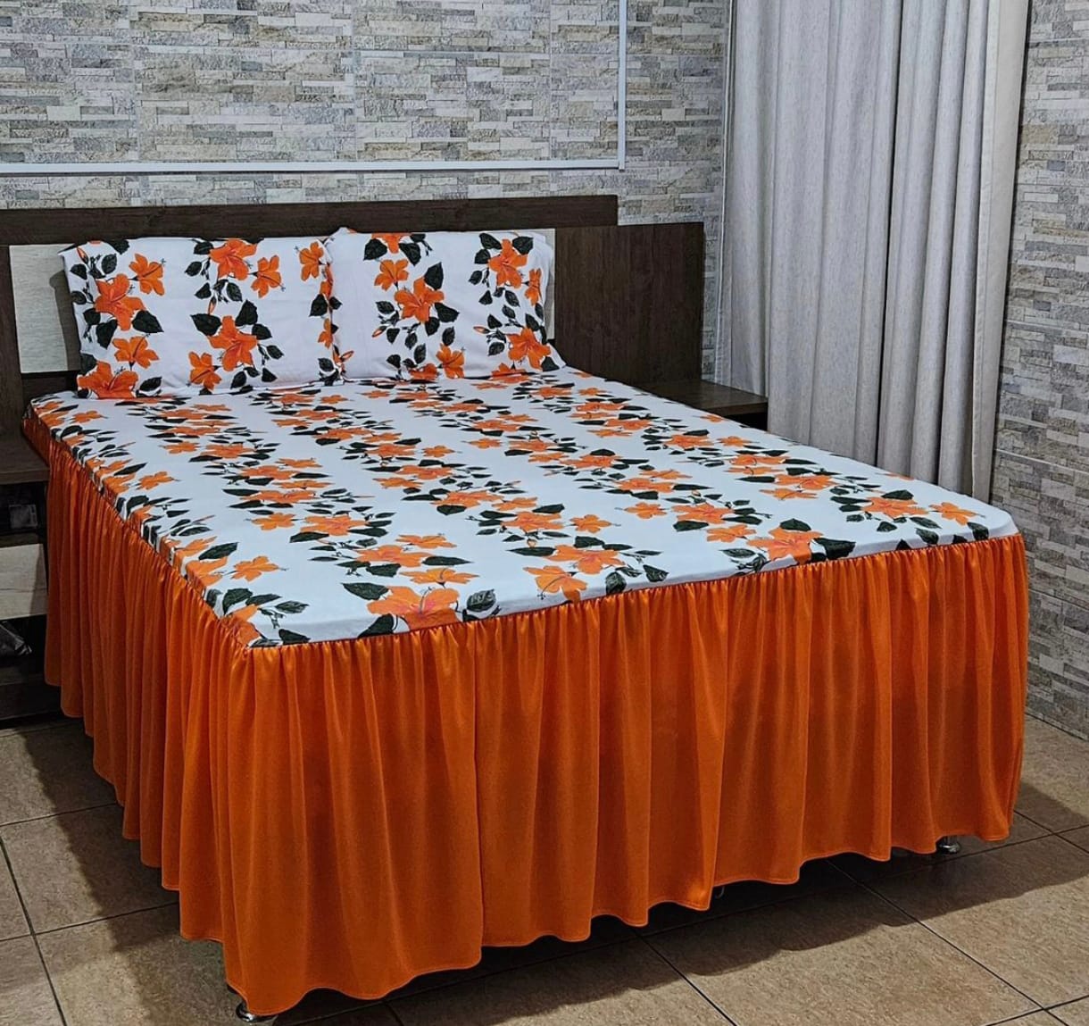 Colcha de Babado Malha Fio 30-100% Algodao
