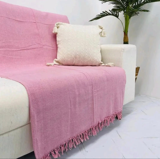 Manta Para Sofá, 2.00 x 2.45, 100% Algodão, Rosa