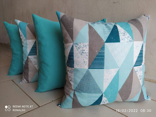 Kit 4 Almofadas quadradas, turquesa